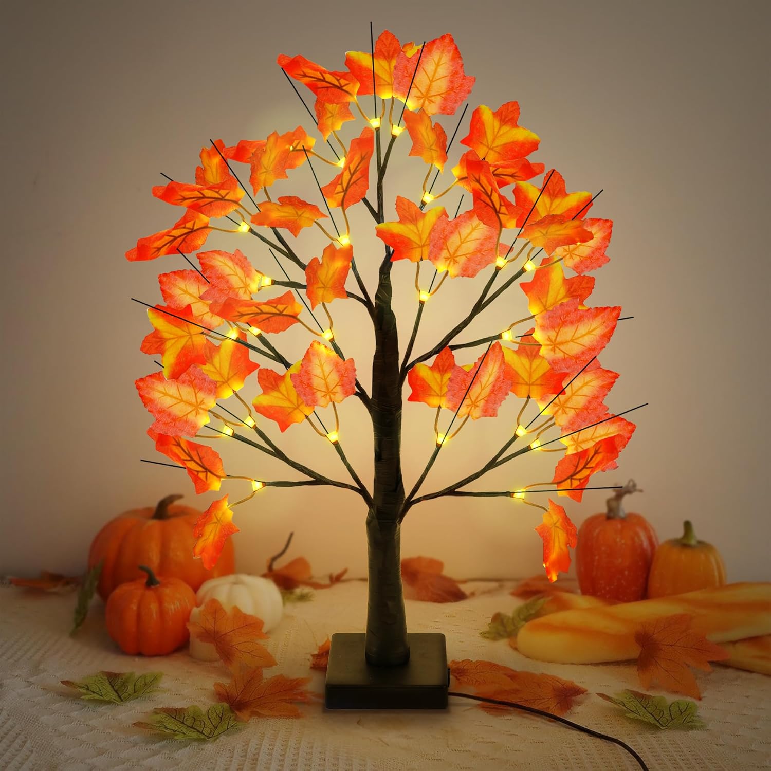 KatchOn, Artificial Fall Lighted Maple Tree 24 Inch