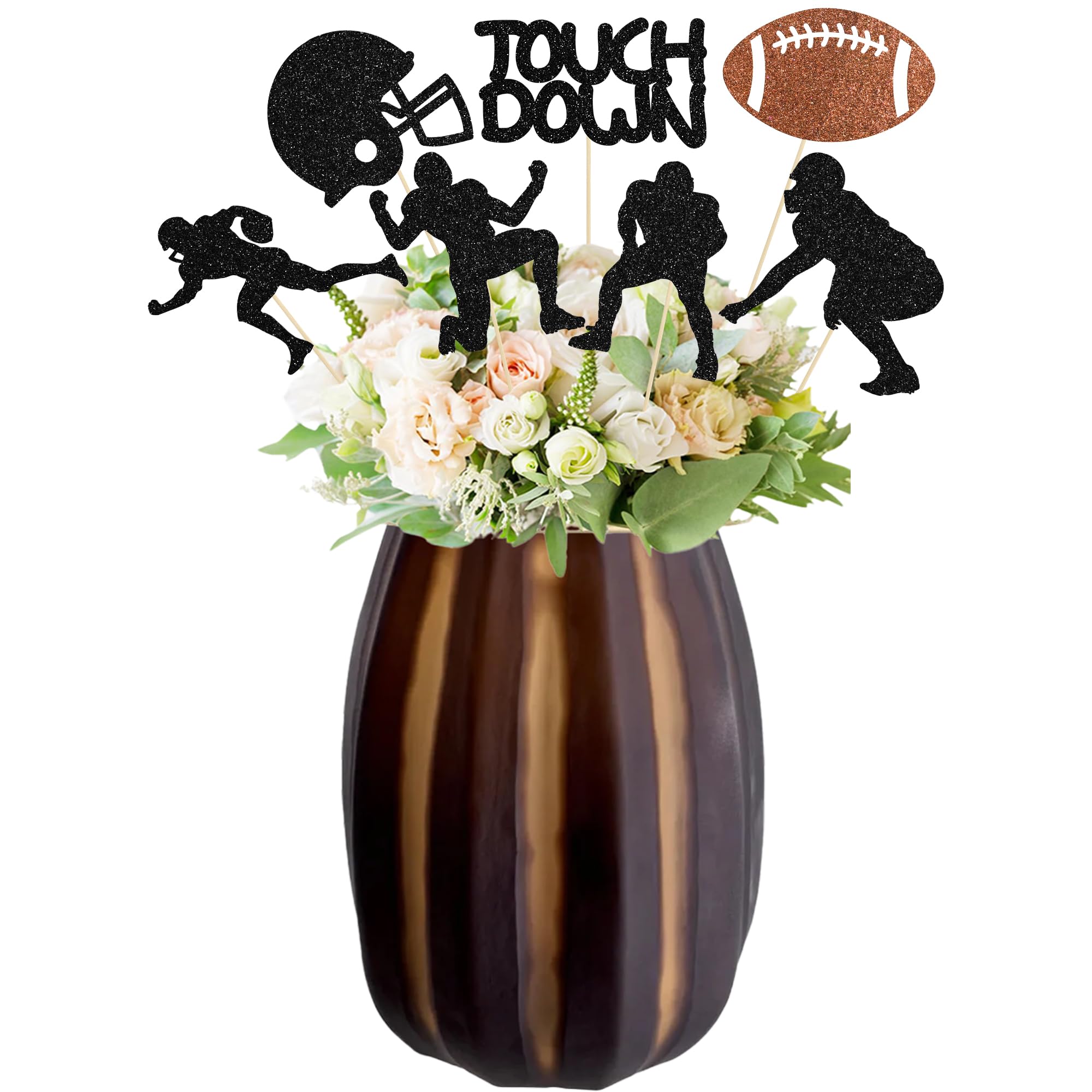 Gyufise 24Pcs Rugby One Cupcake Toppers Glitter American Football 1st gyufise-24pcs-rugby-one-cupcake-toppers-glitter-american-football-1st