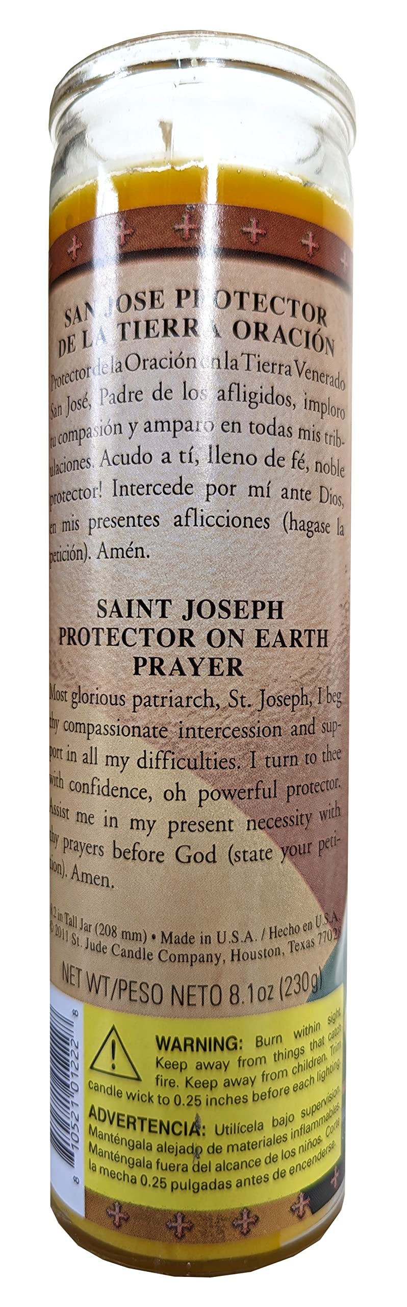 Saint Joseph (San Jose) Orange Devotional Candle