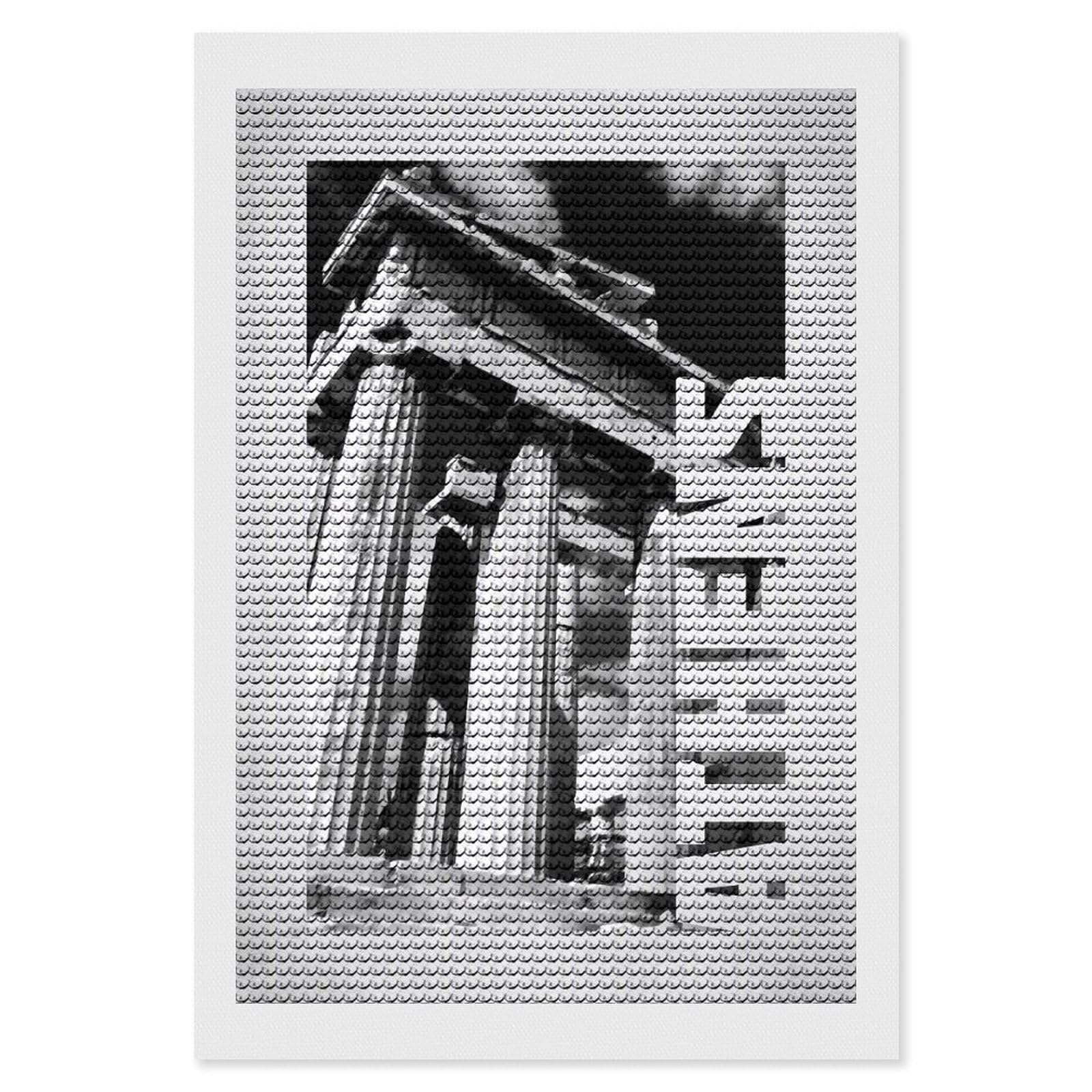 Junmoney Athens DIY Diamond Art Canvas Kit 8"x12", Pleasing Wall Art Project, Easy Handmade Project, Living Room Decor