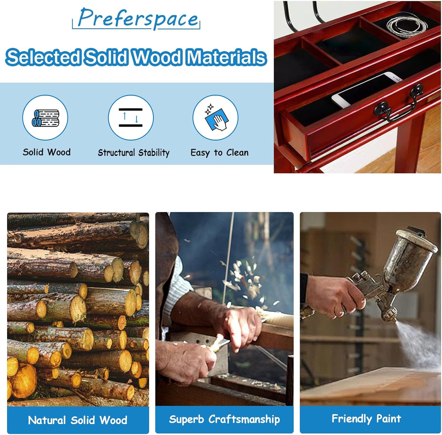 Wooden Valet Stand with Drawer and Tray Suit Stand for Men Clothes Valet Stand for Bedroom Entryway Commercial Sturdy Garment Rack