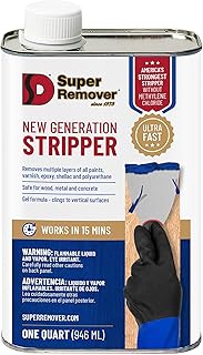 Paint Stripper (Quart - 32oz) Super Remover New Generation - Safe for Wood, Metal, Concrete & All Type of Paints