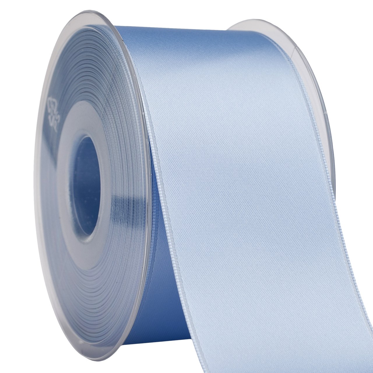 Ruban de tissu satiné bleu clair Swiss 035 pour décorations - 5,1 cm x 24,7 m