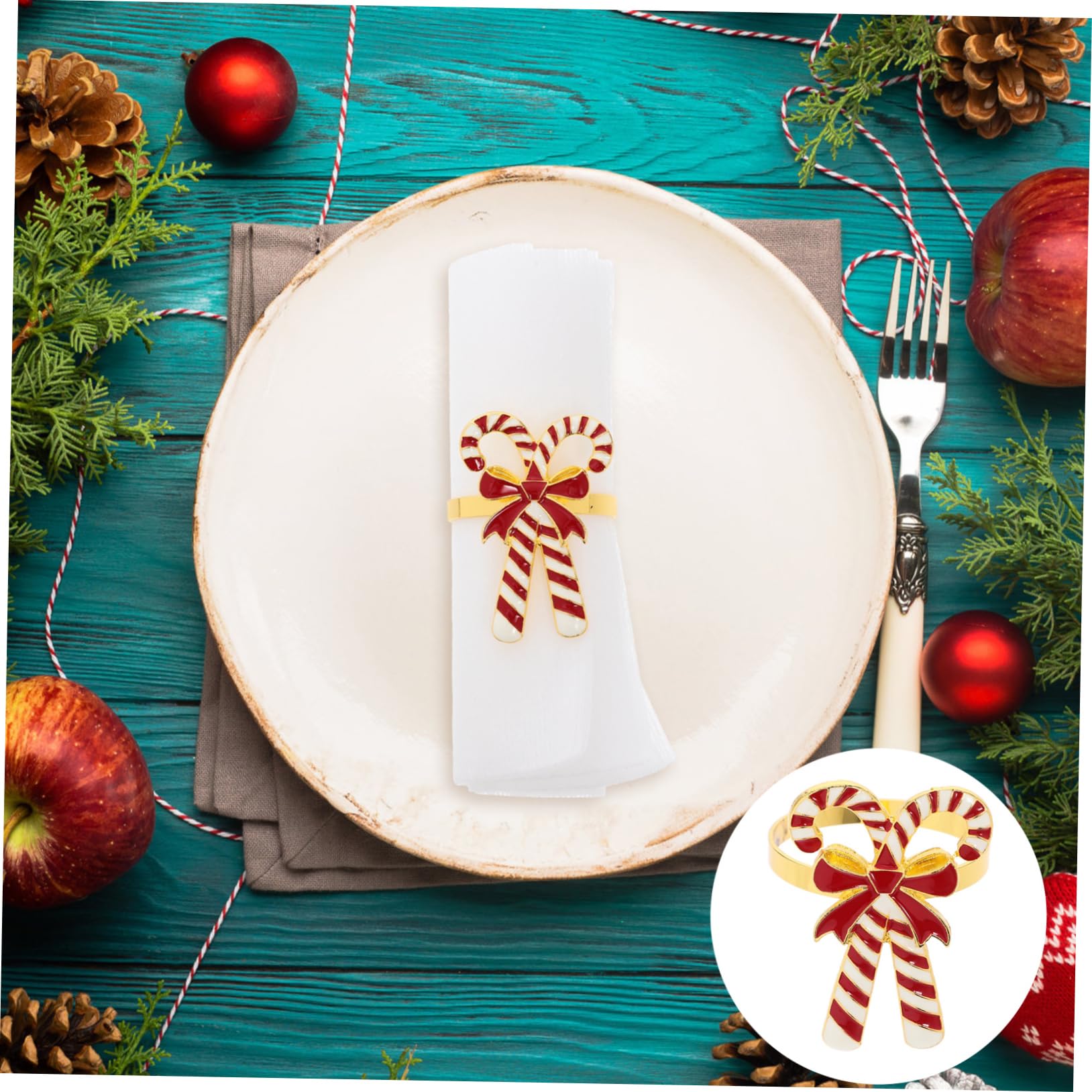 4stücke Weihnachtsserviettenhalter Mit Schleifen-Design Stilvolle Tischdeko Für Festliche Anlässe Zubehör Für Weihnachtsfeiern Und Festliche Abendessen