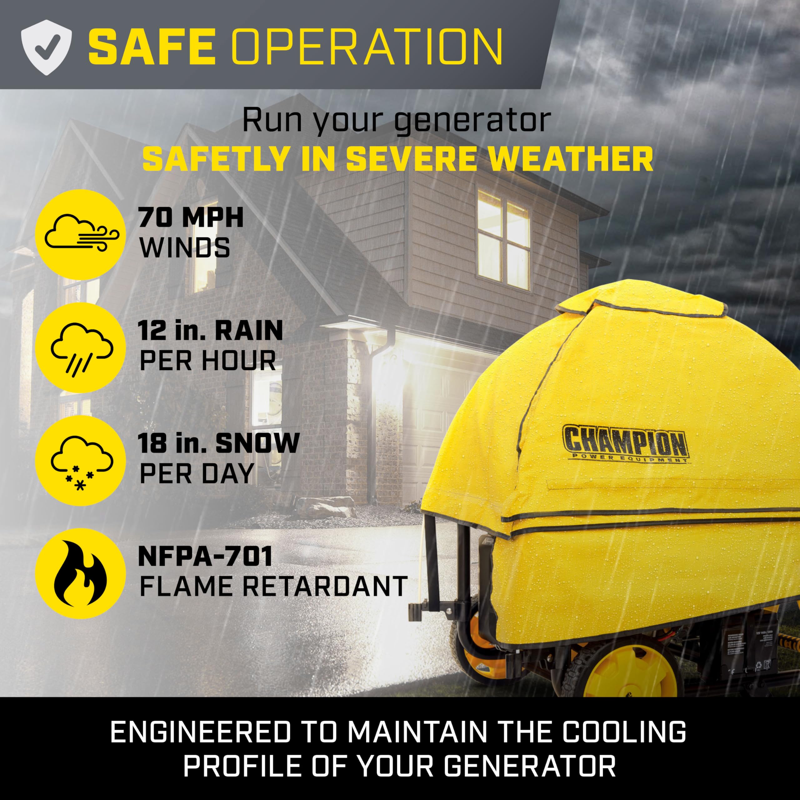 GenTent - Champion Storm Shield - Funda para generadores portátiles de 3.000 a 10.000W - Protege de situaciones climáticas severas