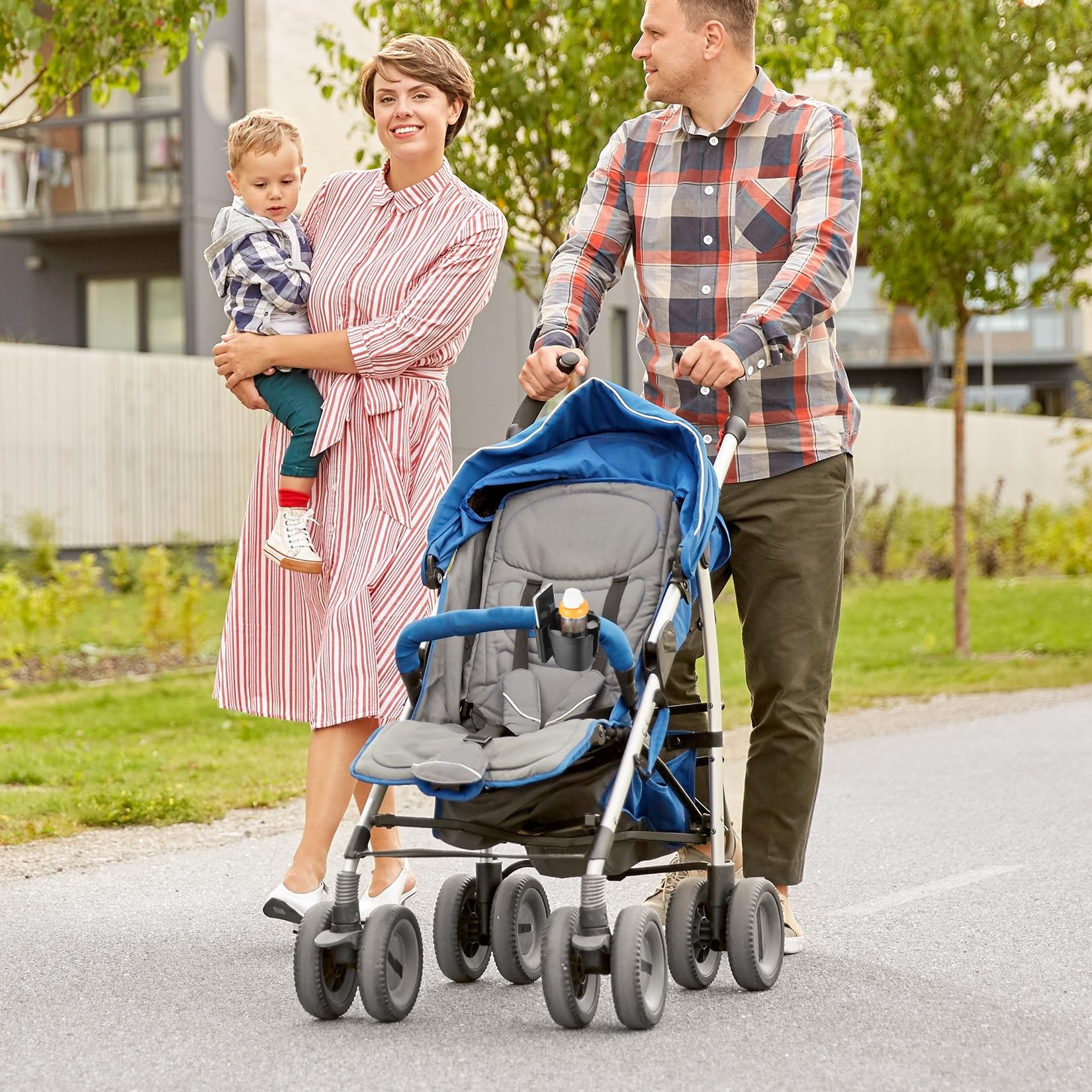 Getränkehalter Fahrrad Getränkehalter Kinderwagen, Universal Wasser Becherhalter Kinderwagen, Fahrradflaschenhalterung, Fahrrad Flaschenhalter für Fahrräder Trolleys Mountainbike, mit Schnullerkette