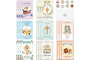 24 Sets First Communion Cards Bulk with Envelopes - Christian Baptism Confirmation...