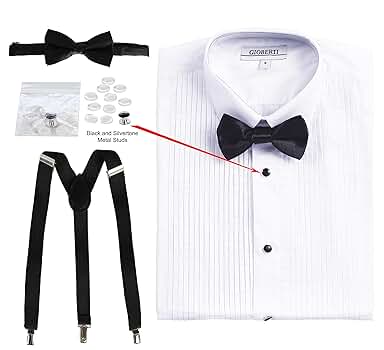 Amazon.com: Gioberti Boy's White Tuxedo Dress Shirt with Bow