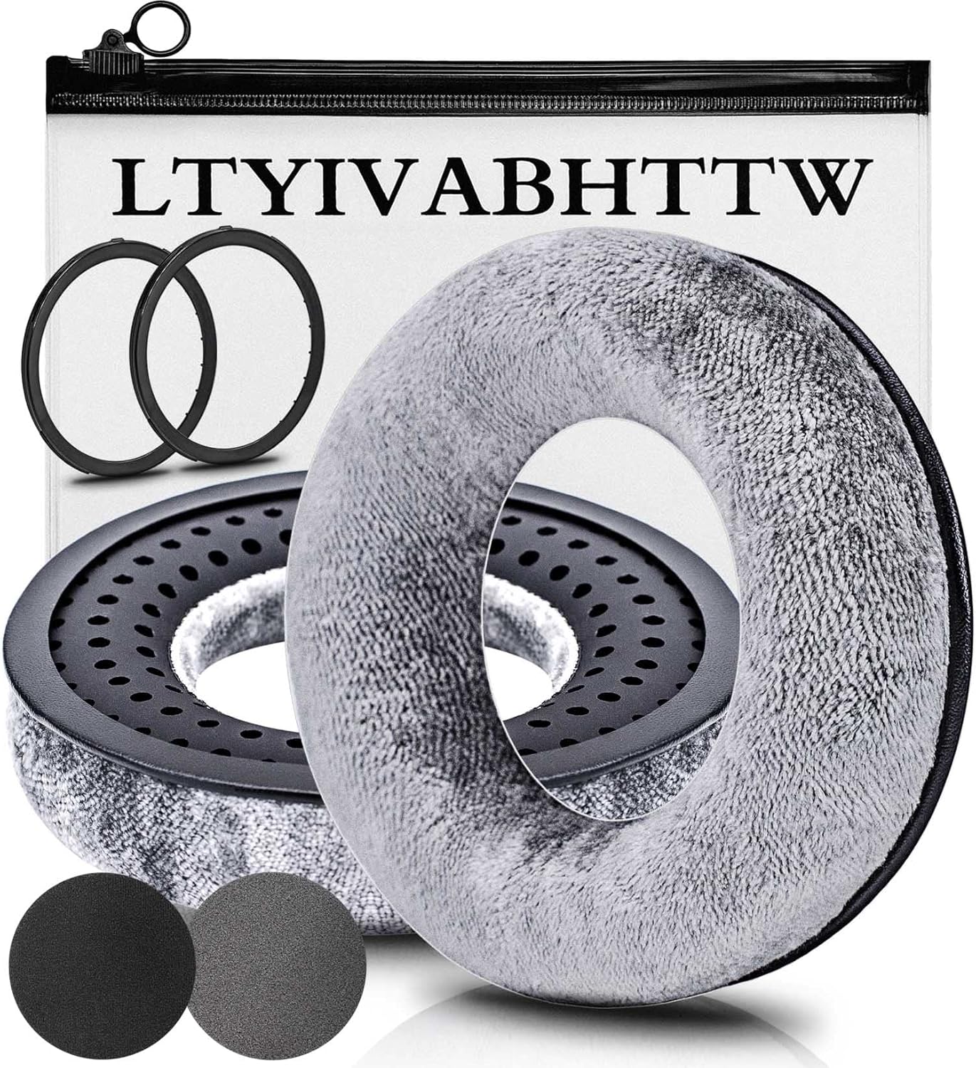 Earpads Compatible with DT 770 Pro, DT 880 Pro, DT 990 Pro, DT 1770 Pro, MMX 300, DT 1990 Pro, DT 177X, T 90 Headphones (Silver Grey Velour)