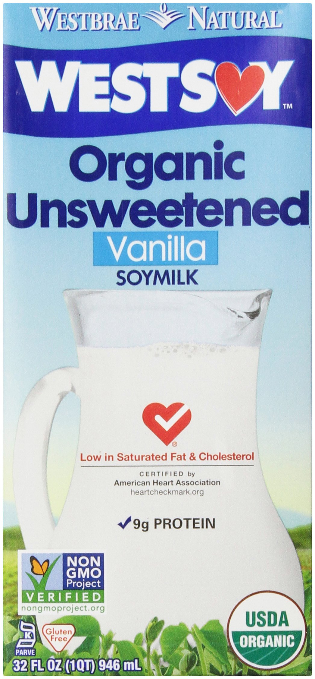West Soy Organic Soymilk, Unsweetened Vanilla, 32 Fl OzUSDA Organic