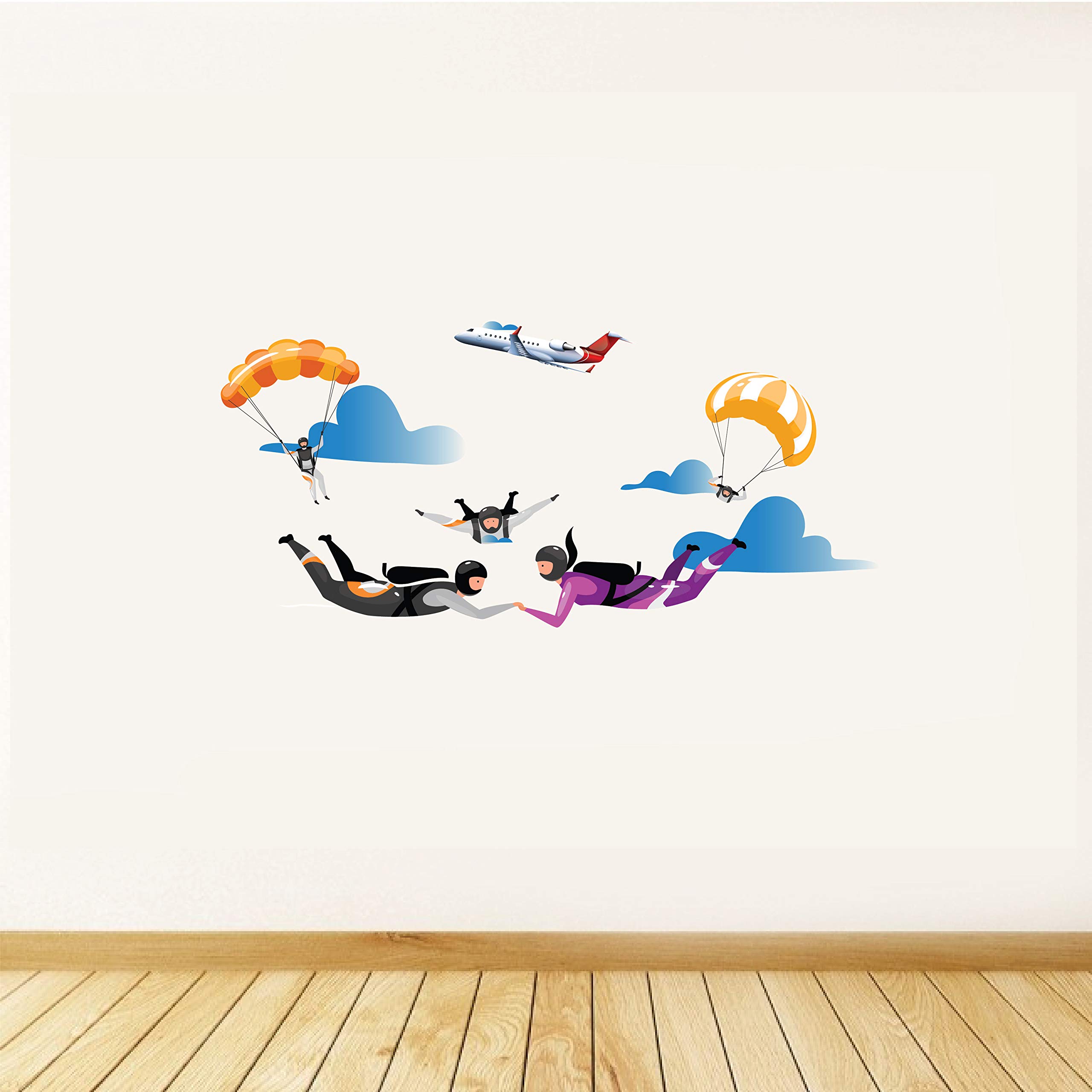 woopme Sky Diving Wall Stickers for Living Kids Couple Bedroom Hall Home Decoration Printed Vinyl Sticker L X H 90 X 55 Cms (B09166DRWM) Amazon Price History, Amazon Price Tracker