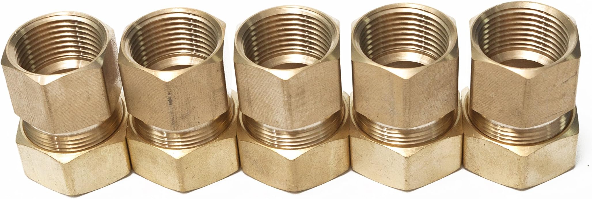 LTWFITTING Brass 7/8-Inch OD x 3/4-Inch Female NPT Compression Connector Fitting(Pack of 5)