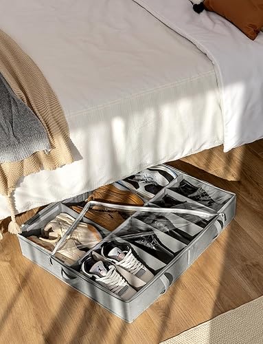 Miniatura 8 de StorageWorks Organizador de zapatos para armario, se adapta a hasta 24 pares, paquete de 2 contenedores de almacenamiento de zapatos de tela ultra