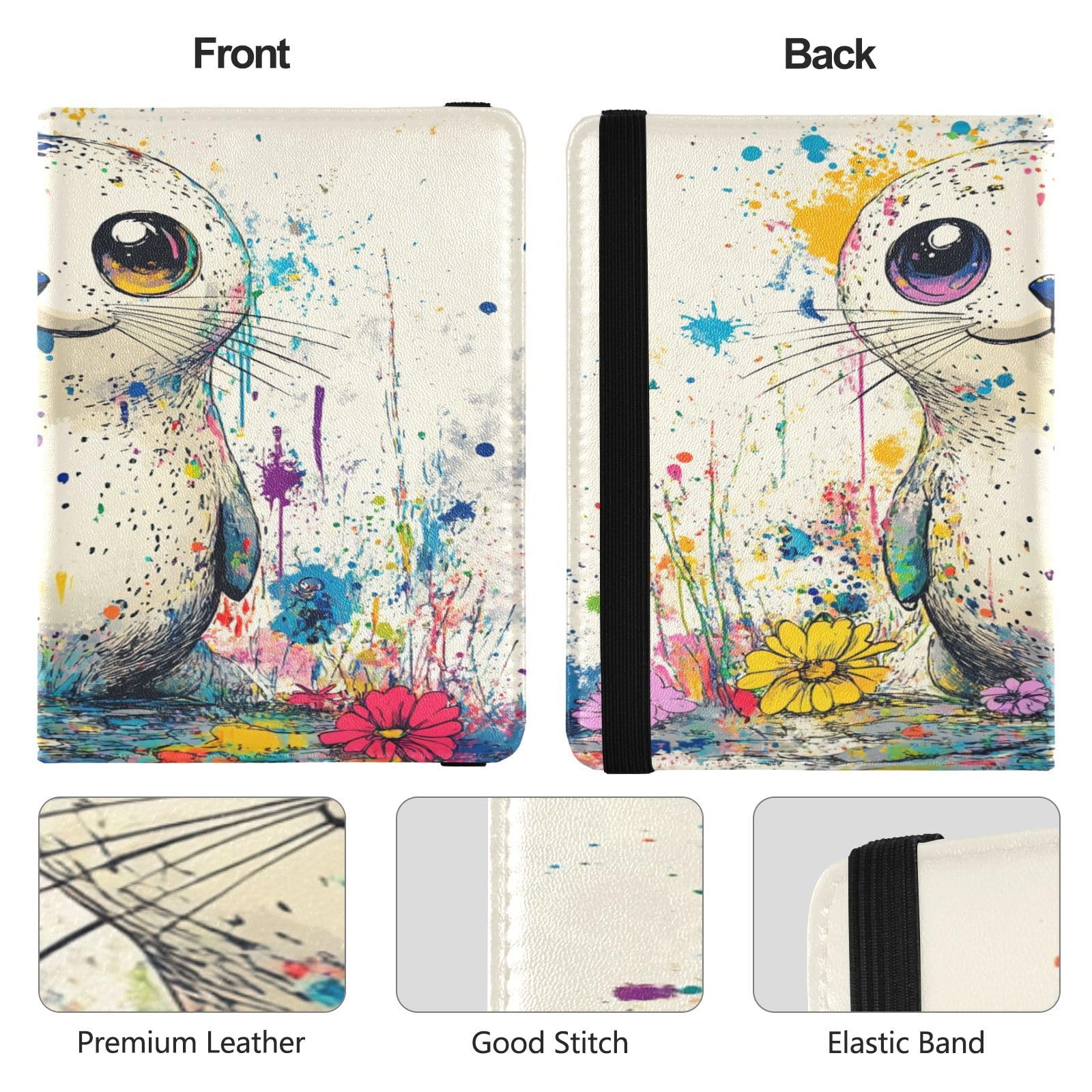 GuoChe Cute Sea Leather Auto Registration Insurance & ID Card Holder Prefect Car Essentials Wallet for Cards, Essential Document Driver License Men Women Leather