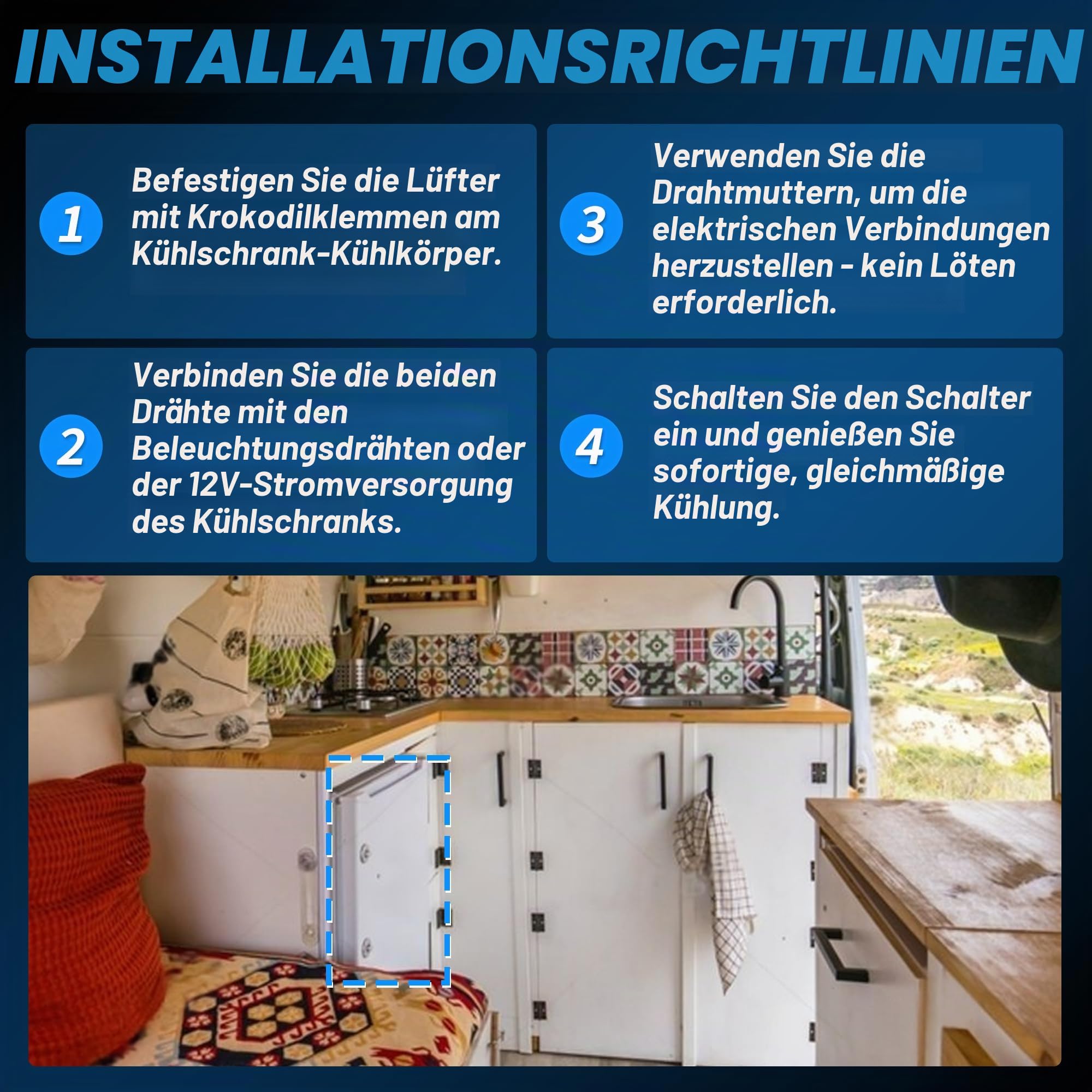 12V Kühlschrank Lüfter Für Wohnmobile 1PC Ultra Leise 4200U/Min