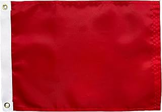 Solid Red Flag 12x18 Inch, Outdoor all Red Flag, Heavy Duty Red Flags, with Brass Grommets (EA1218S059-RE)