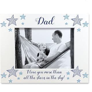 Red Ocean Dad Photo Frame For Fathers Day Birthday 7x5 Photo Frame Novelty Dad Gifts From Daughter Son Love You More Than All The Stars Gifts For Him