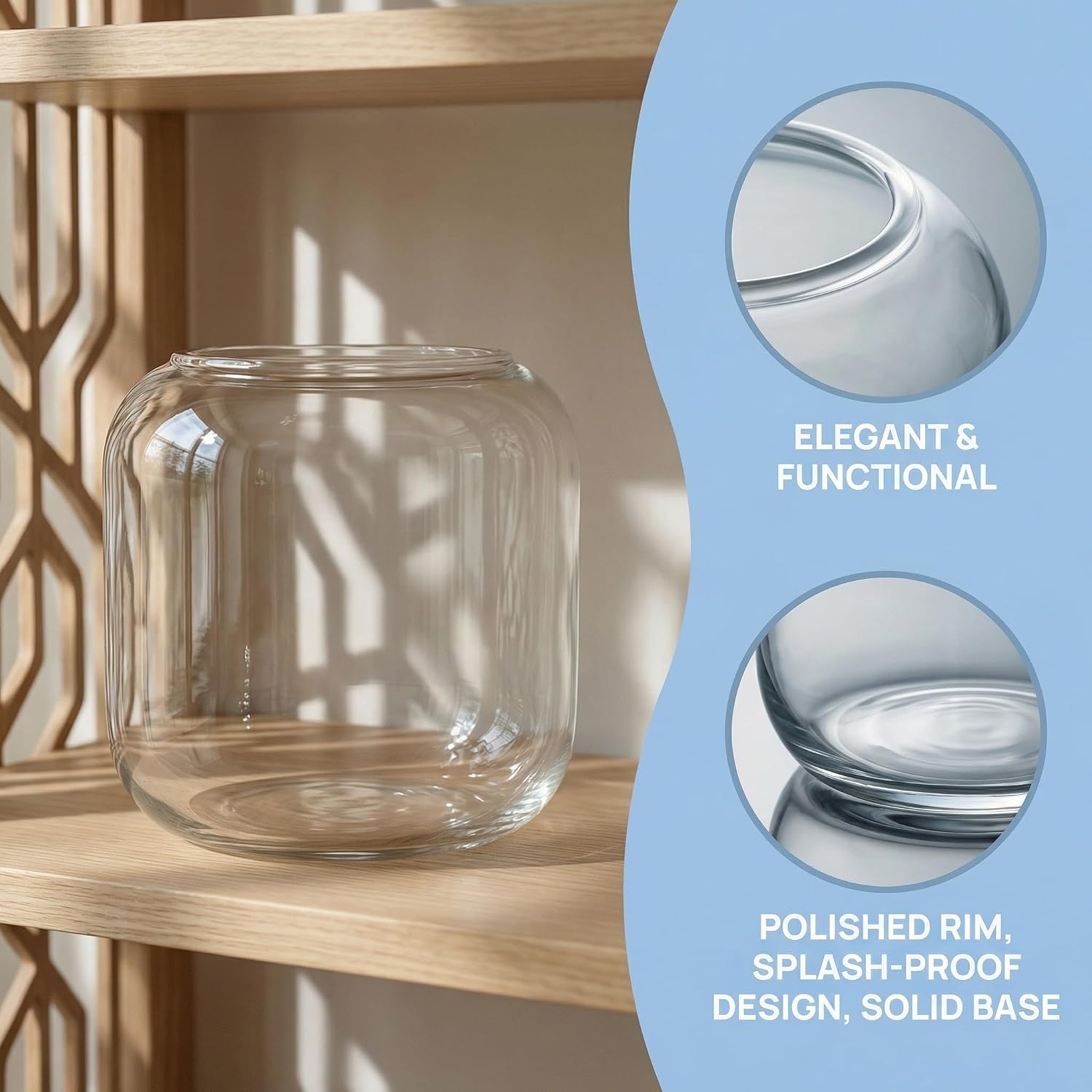 BESTonZON Glass Fish Bowl for Betta Fish and Aquatic Plants, Round Decorative Globe Vase with Space-Saving Design, Small Desktop Aquarium for Home and Apartment Decor, Easy Integration