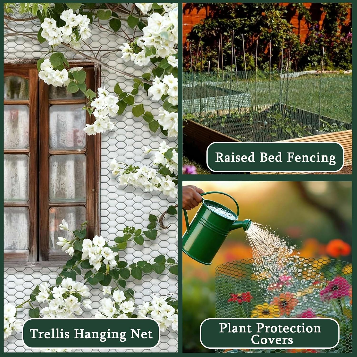 32.8FT x16IN Plant Protectors from Animals,Free-Cut Metal Chicken Wire for Outdoor Plants to Keeping Rabbits Squirrels Chicken Animals Out