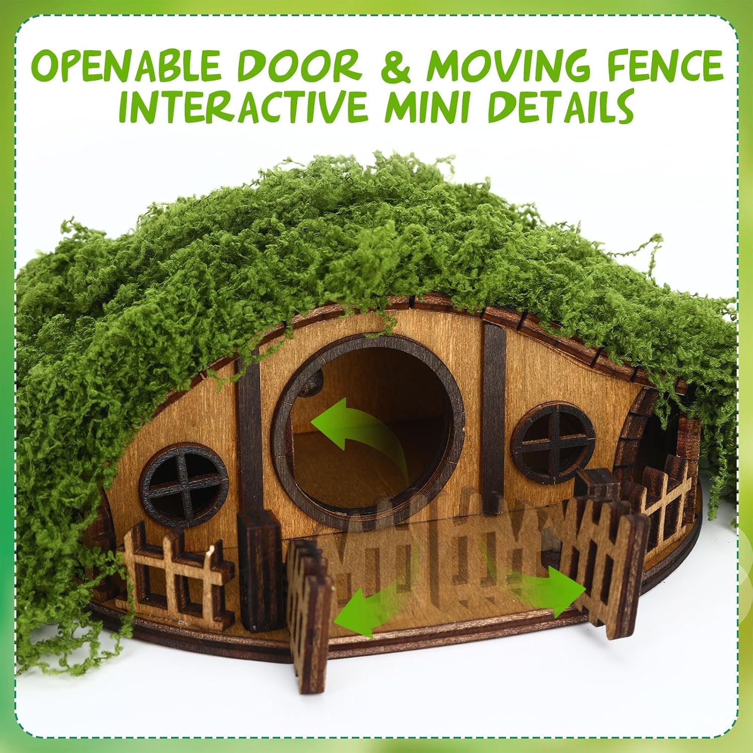 Mosswood Mini Treehouse for Indoor Plant Pots, Fairy Gardens