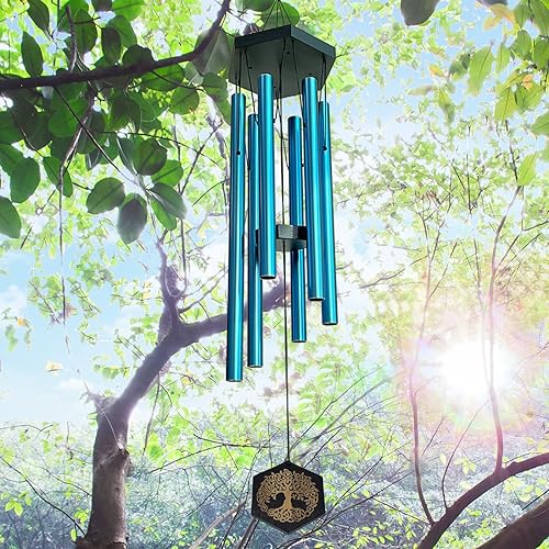 Miniatura 21 de Campanillas de viento de árbol de la vida para exteriores, campanilla de viento conmemorativa en memoria de un ser querido y mascota, regalos