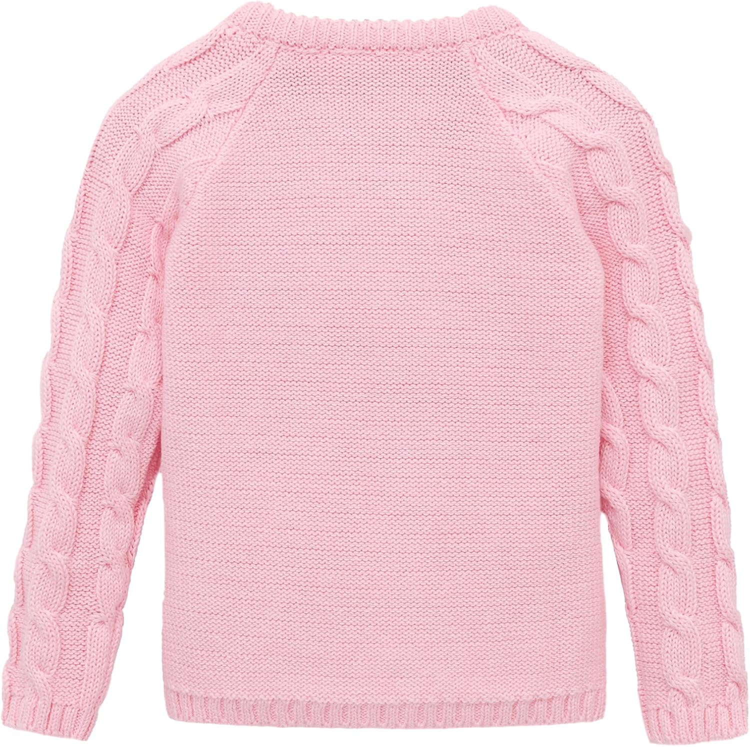 Lilax Baby Girls' Cable Knit Cardigan Long Sleeve Cotton Sweater - Image 2