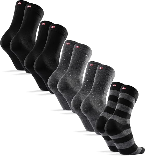DANISH ENDURANCE Skarpety z Wełny Merino Męskie, Eleganckie, 3 lub 5-Pak | Eleganckie skarpety z wełny merino, oddychają