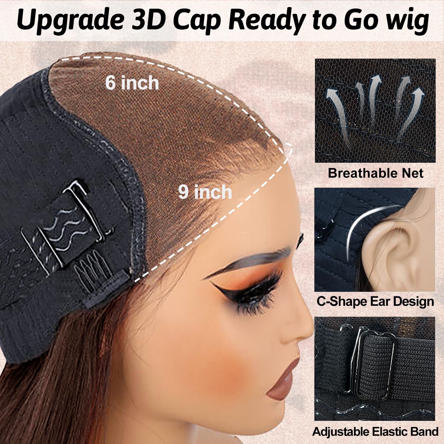 14Inch Brown Glueless Wigs Human Hair Pre Plucked Pre Cut 200% Density Short Brown Wig Wear And Go Body Wave Dark Brown Bob Wig Chocolate Brown Human Hair Wig For Women 9x6 Closure Wigs