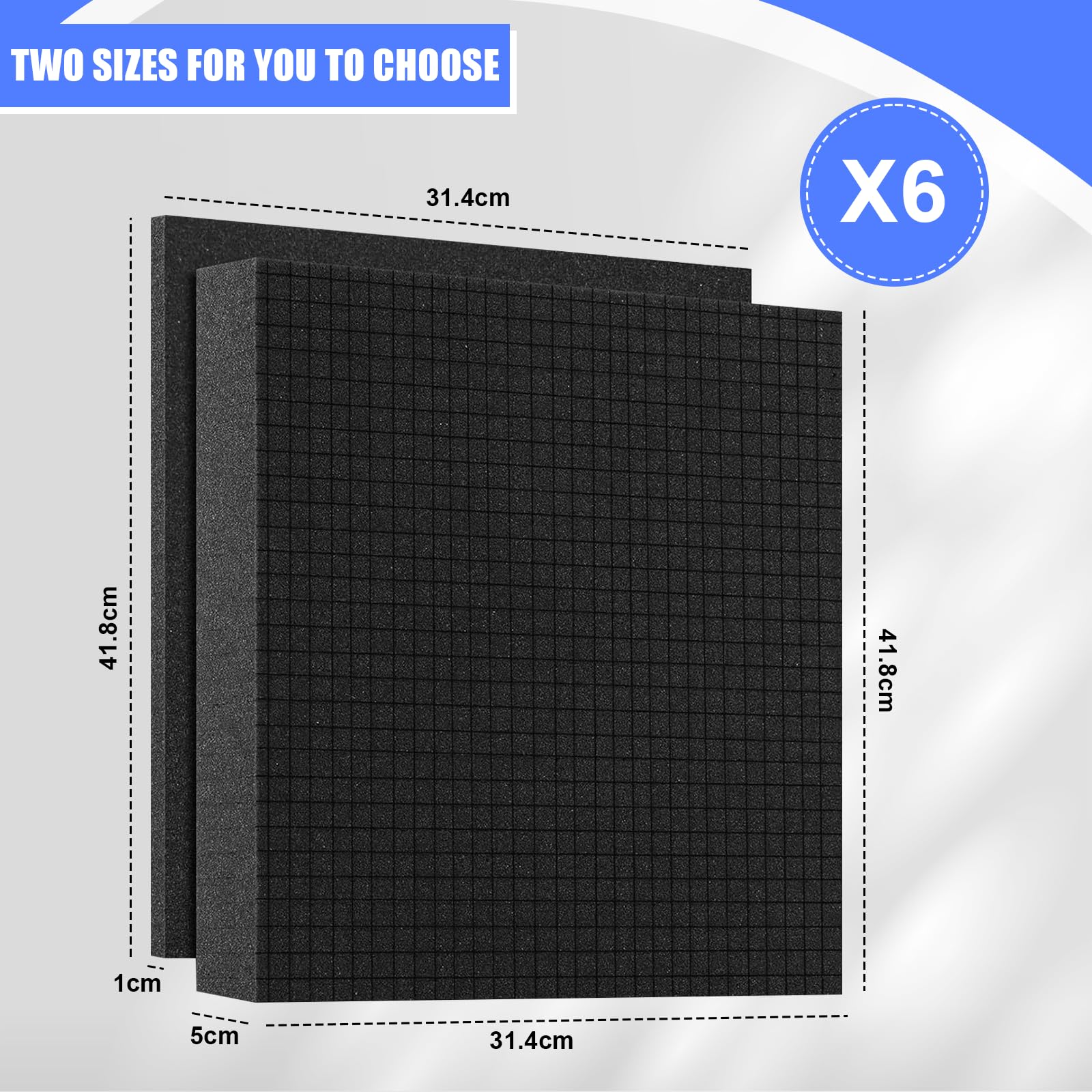 HEKOBAG 3 Sets 6 Stück Schaumstoff Werkzeugkoffer Rasterschaumstoff Würfelschaum 405 x 305 x 50mm/405 x 305 x 10mm Raster Schaumstoffeinlage Schwarz Kamerakoffer Tabletop Schaumstoff Koffereinlage
