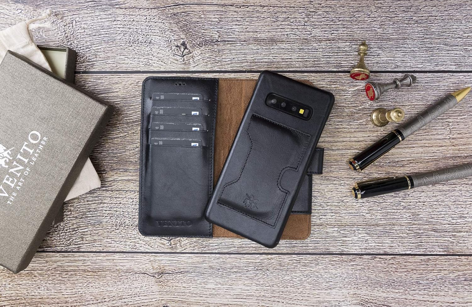 Get Discount Offer Venito Florence Leather Wallet Phone Case Compatible with Samsung Galaxy S10 Plus - Extra Secure with RFID Blocking - Detachable Phone Wallet - Rustic Black Black Friday Sale 2022 Venito Florence Leather Wallet Phone Case Compatible with Samsung Galaxy S10 Plus - Extra Secure with RFID Blocking - Detachable Phone Wallet - Rustic Black