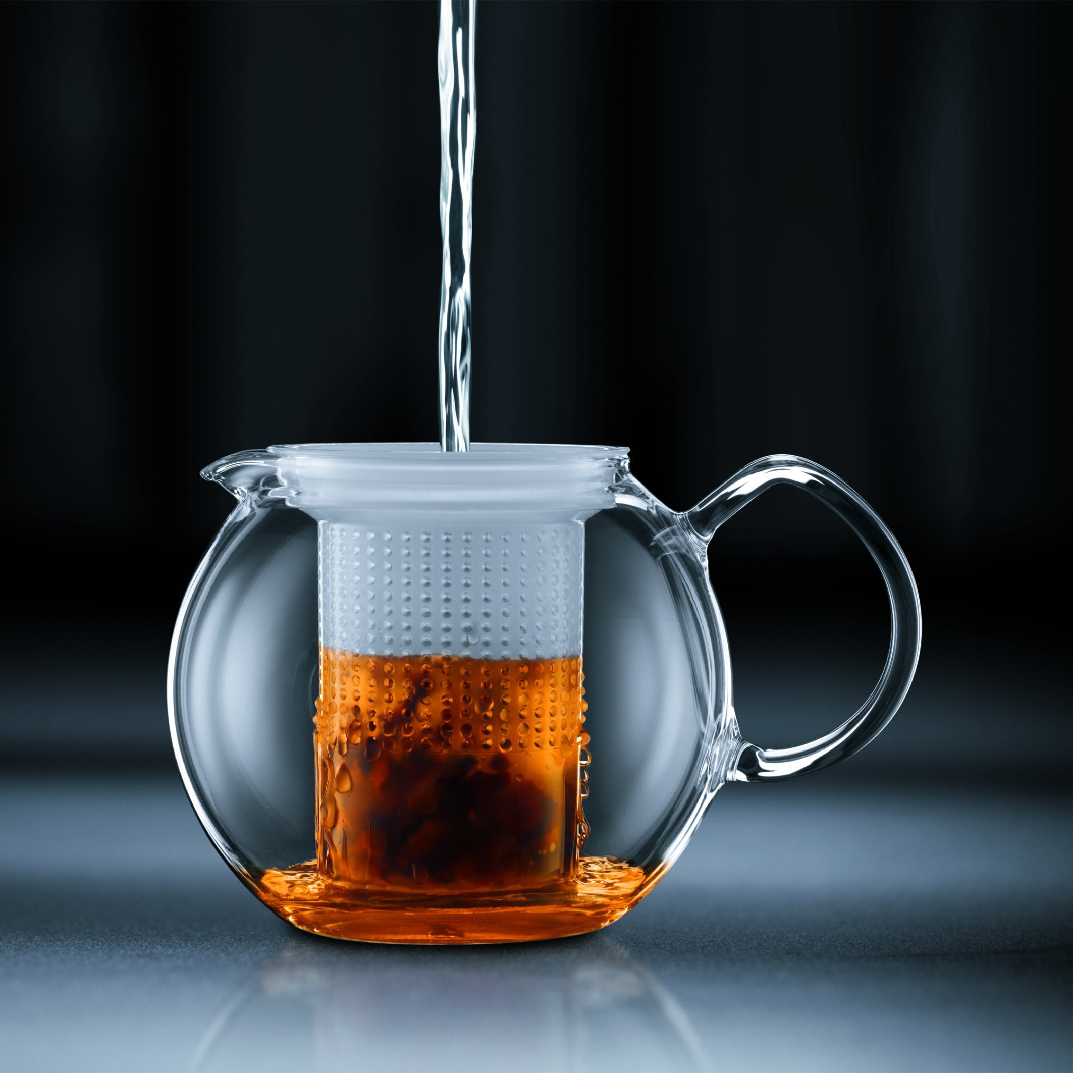 Théière à Piston Bodum Assam - 1L Verre Borosilicate (Rouge) - Pour Thé En Feuilles