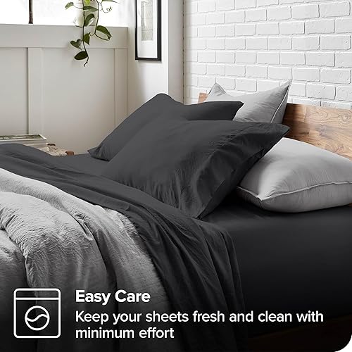 Miniatura 7 de Bare Home Juego de sábanas de microfibra ultrasuave de 1800 hilos lavadas, increíble suavidad, bolsillo profundo, sábanas y fundas de almohada