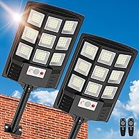 Vista 1 de Solar Lights Outdoor,IP66 Waterproof Solar Street Lights Outdoor,6500K LED Dusk to Dawn Security Flood light with Motion Sensor and Remote Control