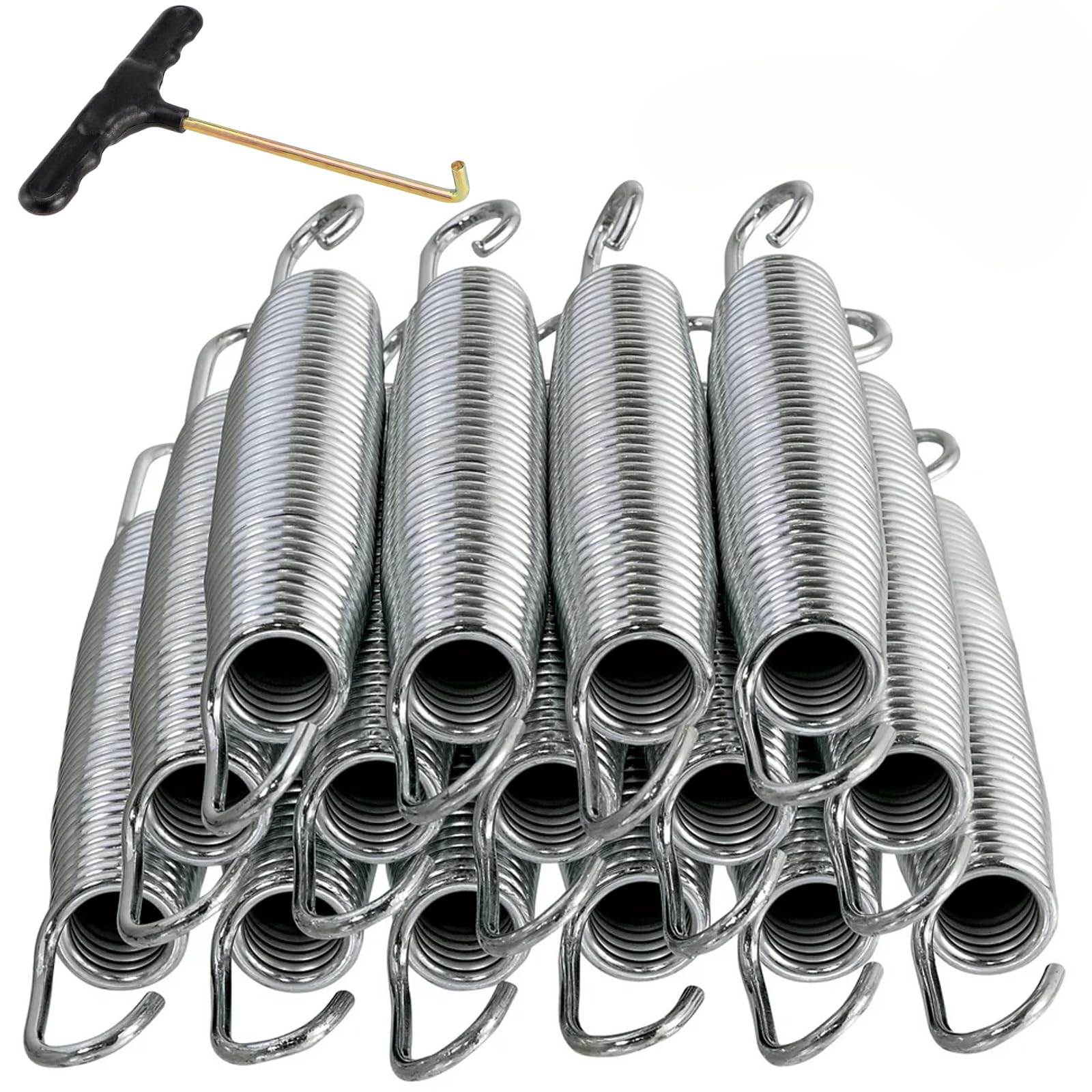 Bohaner 15Pcs Trampoline Springs 5.5” Fitness Trampoline Springs for 8ft/10ft/12ft/14ft/15ft/16ft Heavy-Duty Galvanised Steel Stainless Steel Replacement Springs