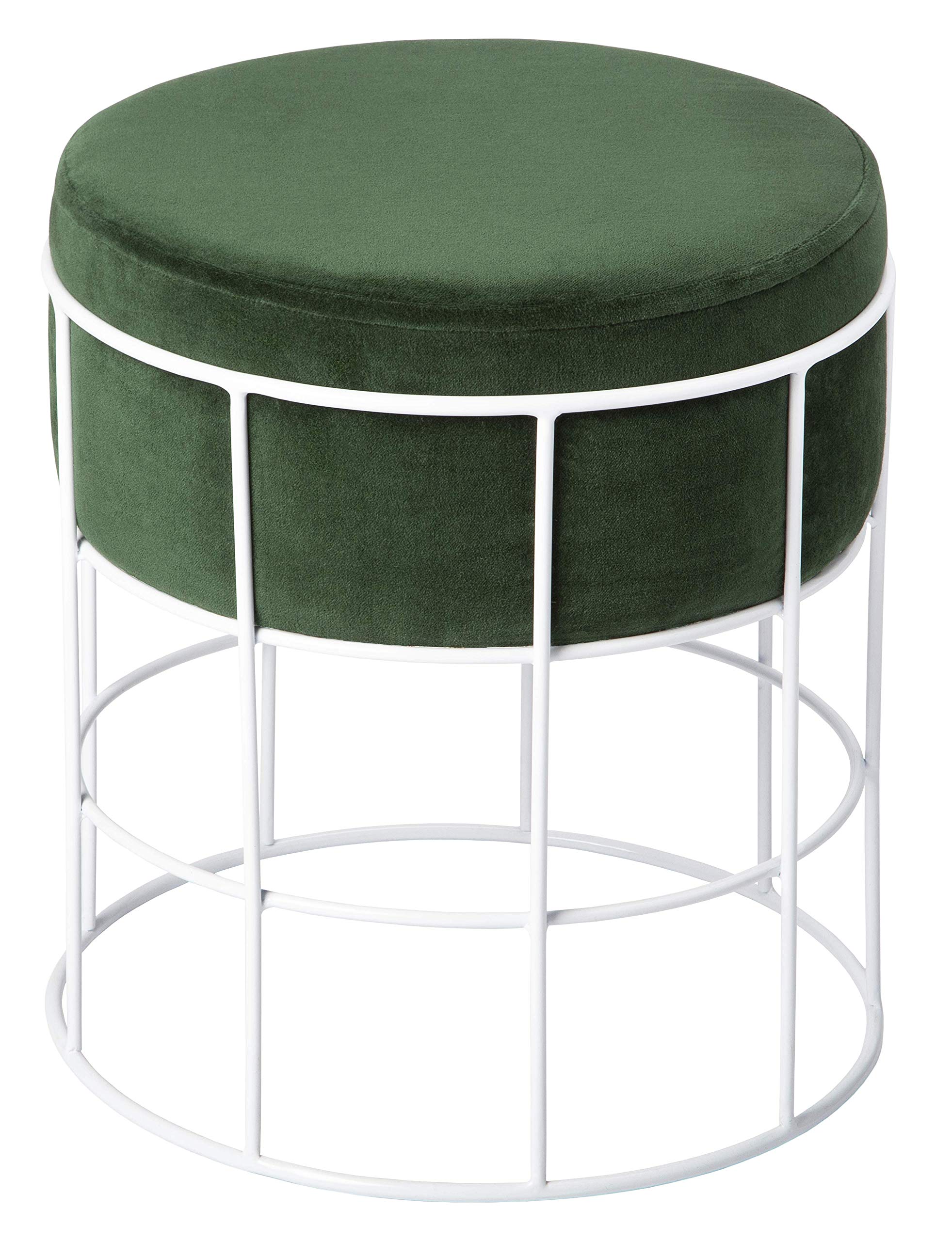 PSYGN Velvet Perfect Posture Ottoman, Stool, Side Table, Suitable for Seating Furniture and can Adjust Anywhere in Your Living Room, Drawing & Bed Room, Terrace, Kids Room (35X35X35 CM H, Dark Green)