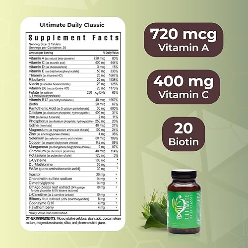 Miniatura 3 de Youngevity Ultimate Daily Classic - Multivitamínico con vitaminas esenciales, minerales, aminoácidos y botánicos ricos en antioxidantes, apoya la