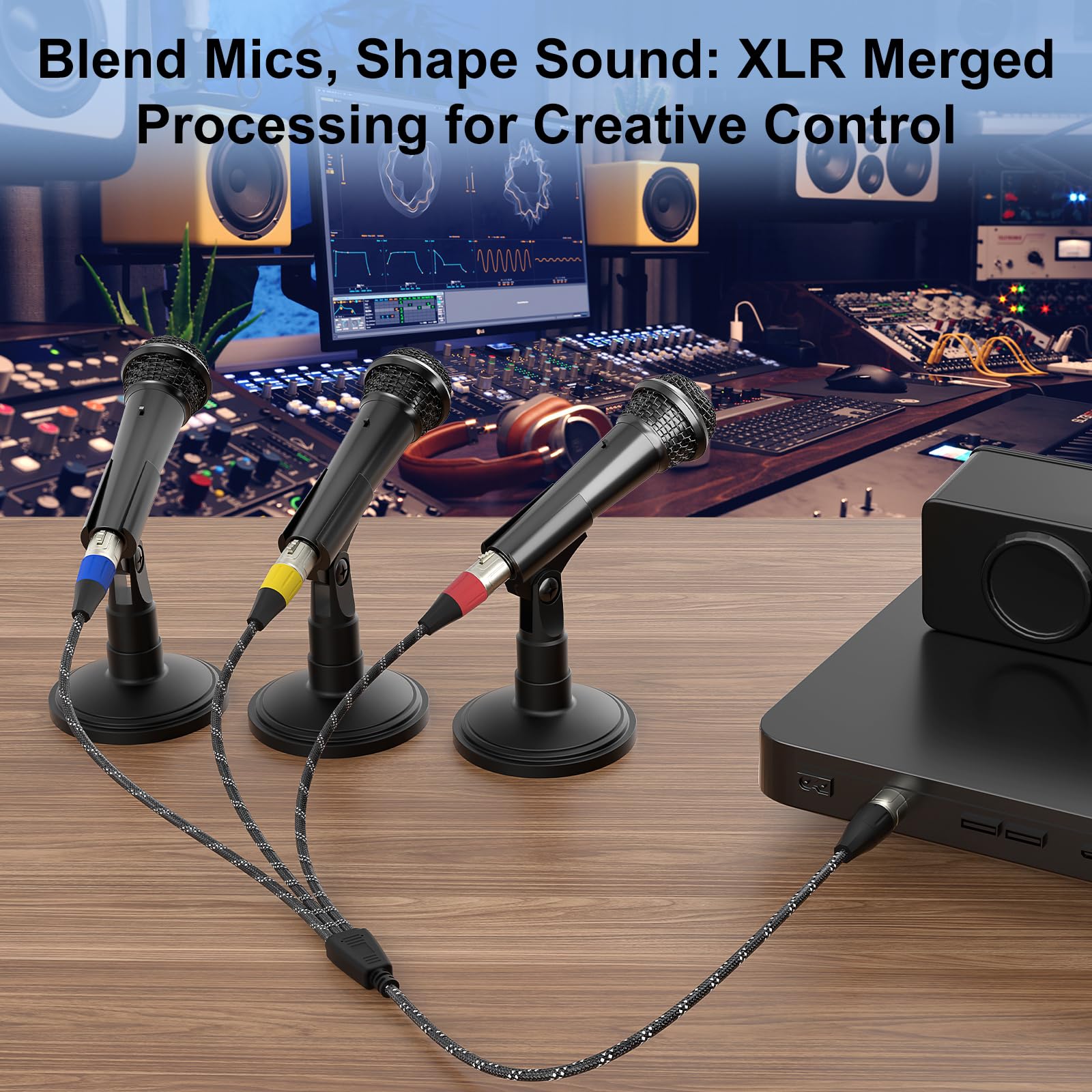 J&D XLR Splitter Cable, Gold Plated 3 Pin XLR 1 Male to 3 Female Adapter, Balanced Microphone Cord for Mixer AMP, Limiter - Image 4