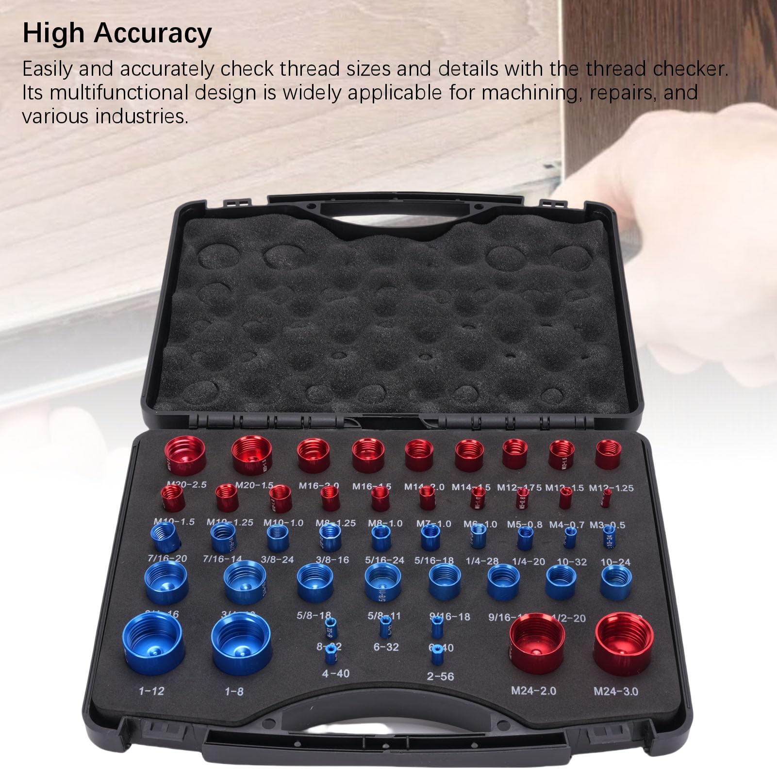 CHICIRIS Thread Checker Nut Thread Gauge Kit, Accurate Steel Design for