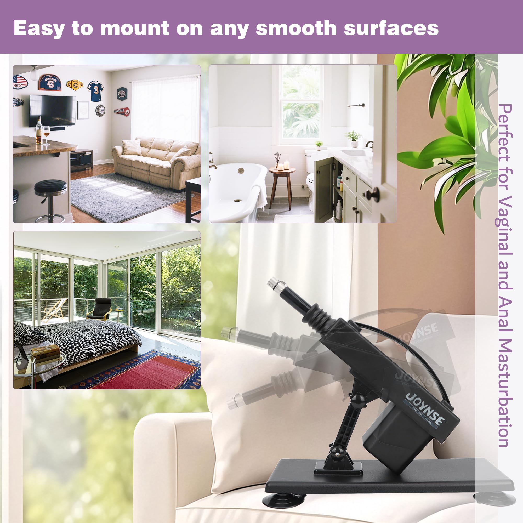 Sex Machine Joynse Fuck Machine with Remote Control, Automatic Love Machine Dildo Machine with Suction Cup Adapter, Realistic Dildos, 3XLR Connector Thrusting Machine Sex Toy with 7 Attachments