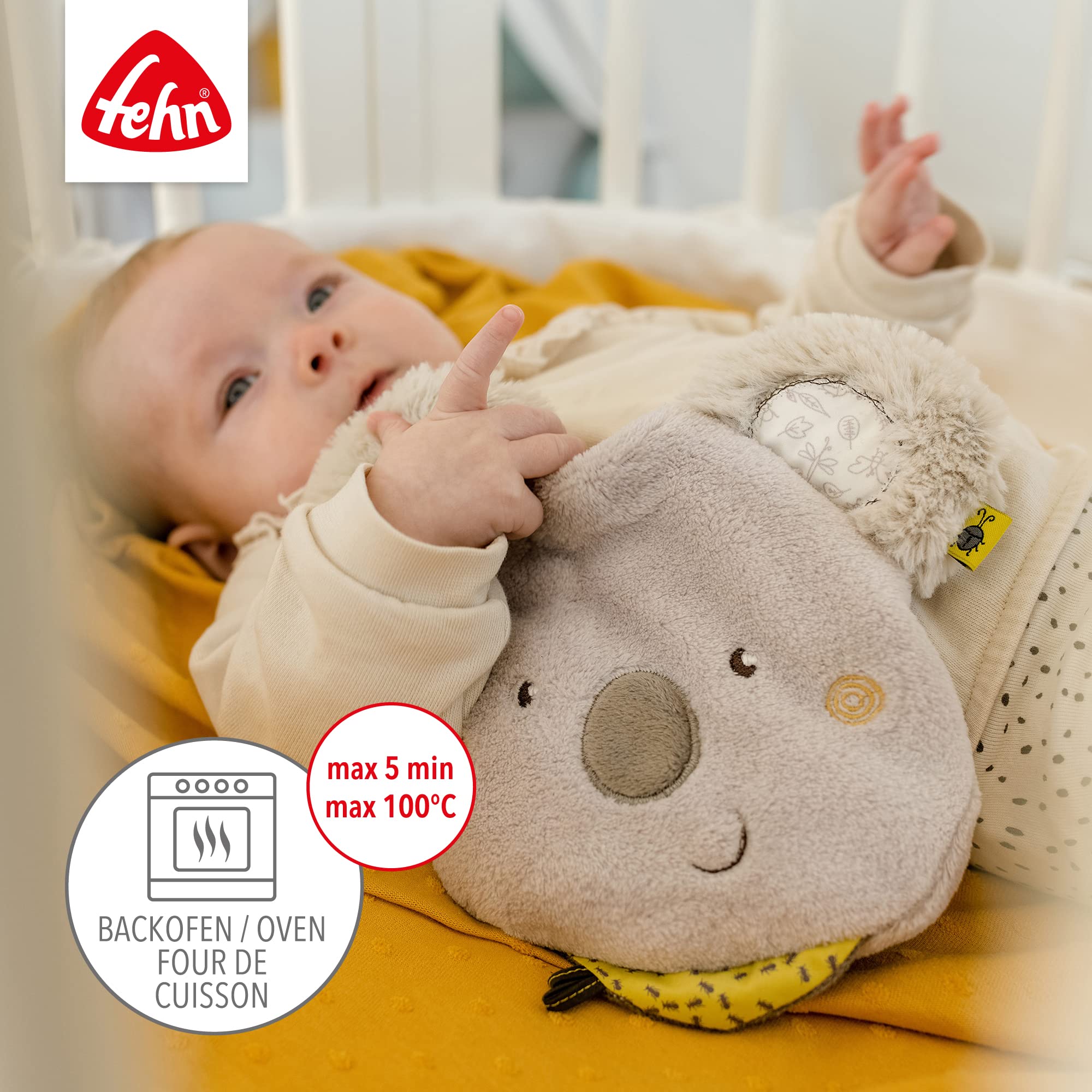 Fehn coussin aux noyaux de cerises koala - Coussin chauffant et rafraîchissans bienfaisants pour bébés et enfants dès la naissance - comme cadeau de naissance