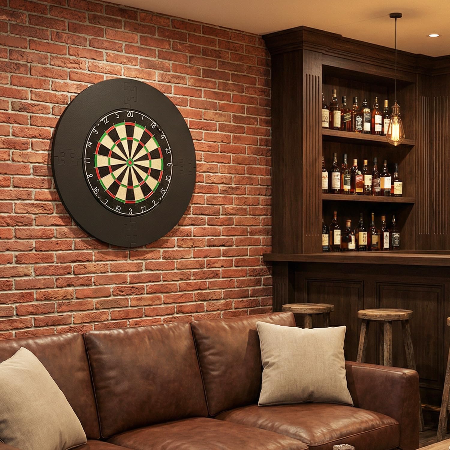 QWORK® Schutzring Dart Surround, Innendurchmesser 45 cm, 4 Teiliger - Perfekter Wandschutz & Langlebigkeit für Ihre Darts