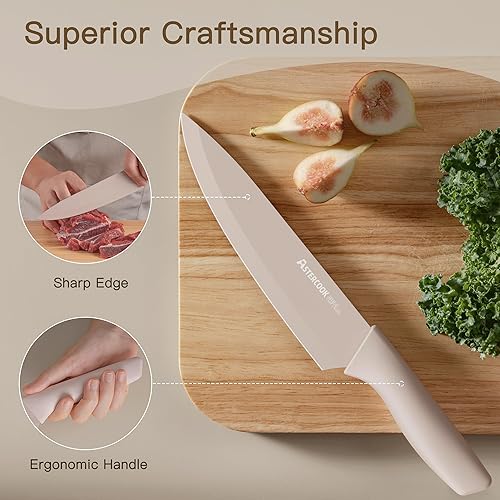 Miniatura 2 de Juego de cuchillos de cocina de 13 piezas con revestimiento antioxidante saludable, juegos de cuchillos de chef de acero inoxidable con 6 cuchillas,