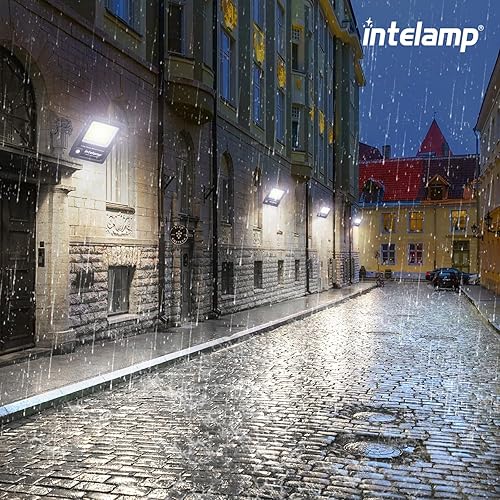Miniatura 6 de intelamp Luces solares impermeables para exteriores, impermeables, enlazables de 12000 mAh 3000 lm con sensor de movimiento con caja de sensor de