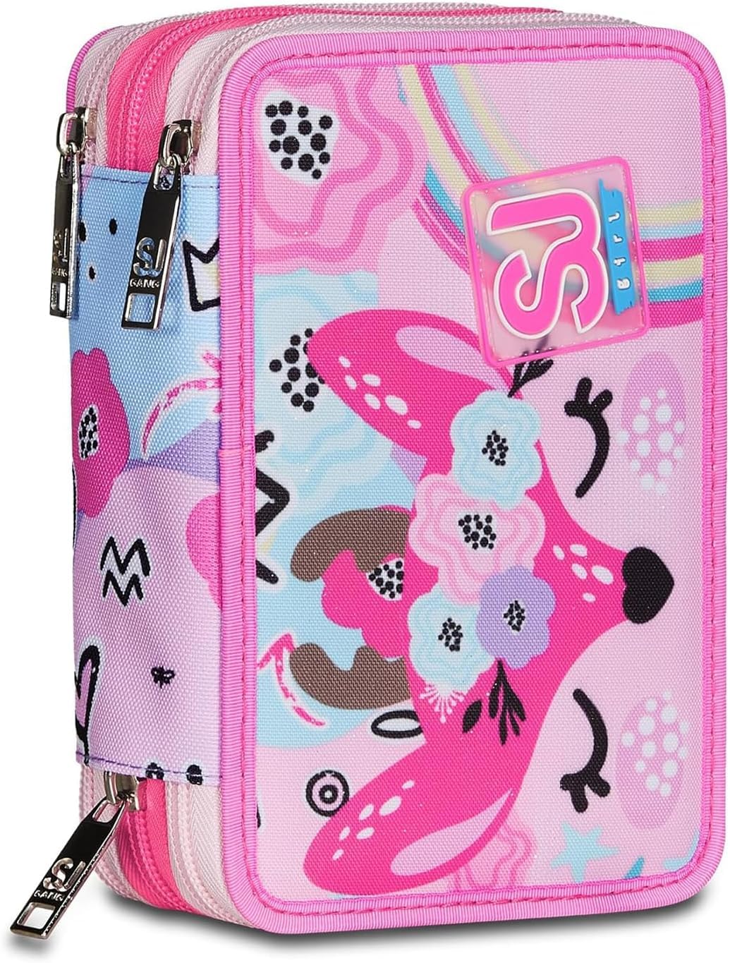 Batman Schoolpack Zaino SJ Gang Animali Cerbiatto Estensibile + Astuccio 3 Zip Completo