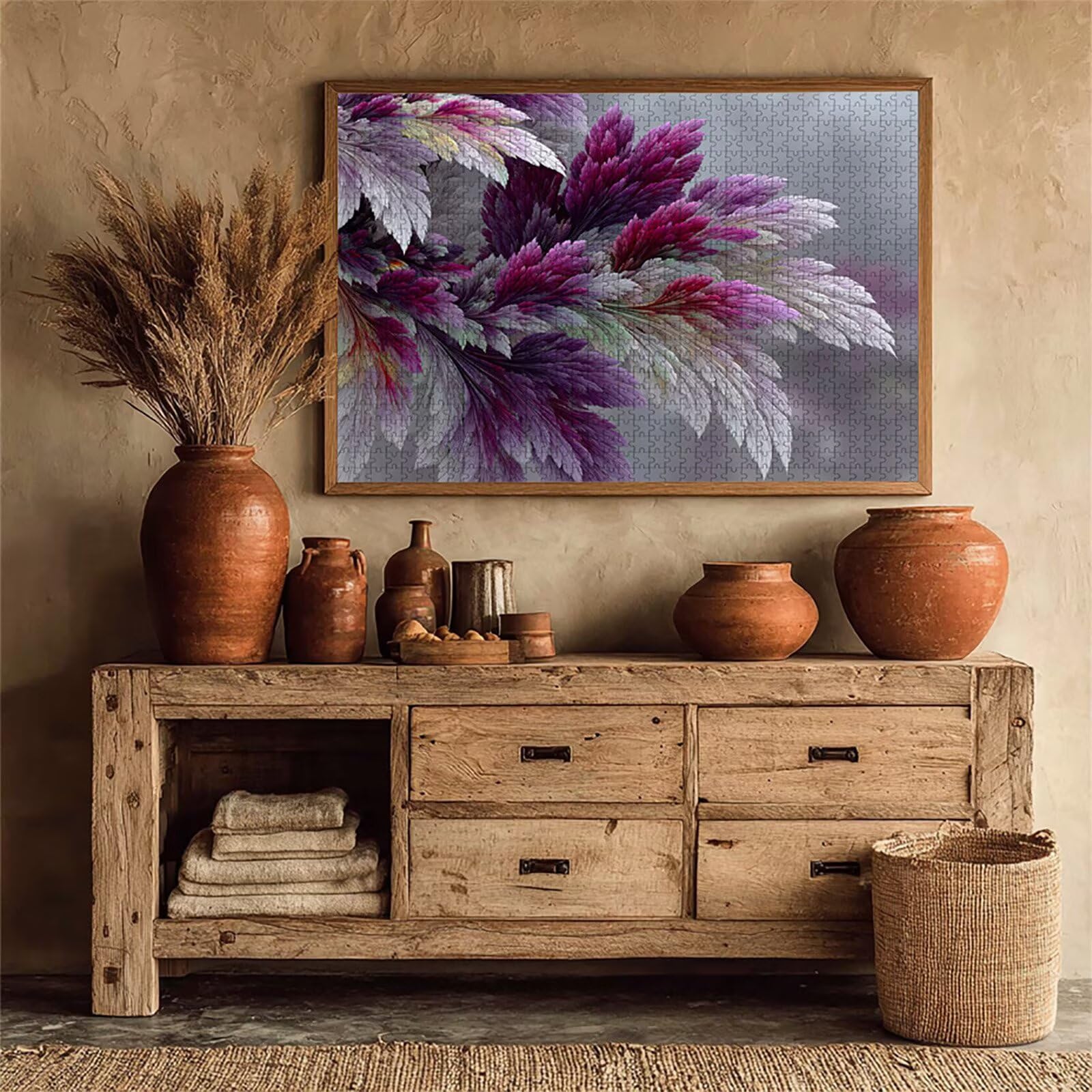 Fioletowe puzzle dla dorosłych, 4000 elementów, "zrób to sam", 141 x 87 cm, drewniane puzzle dla całej rodziny, duże, inteligentne puzzle, dekoracyjne puzzle i prezenty, gra zręcznościowa (pióro) 3