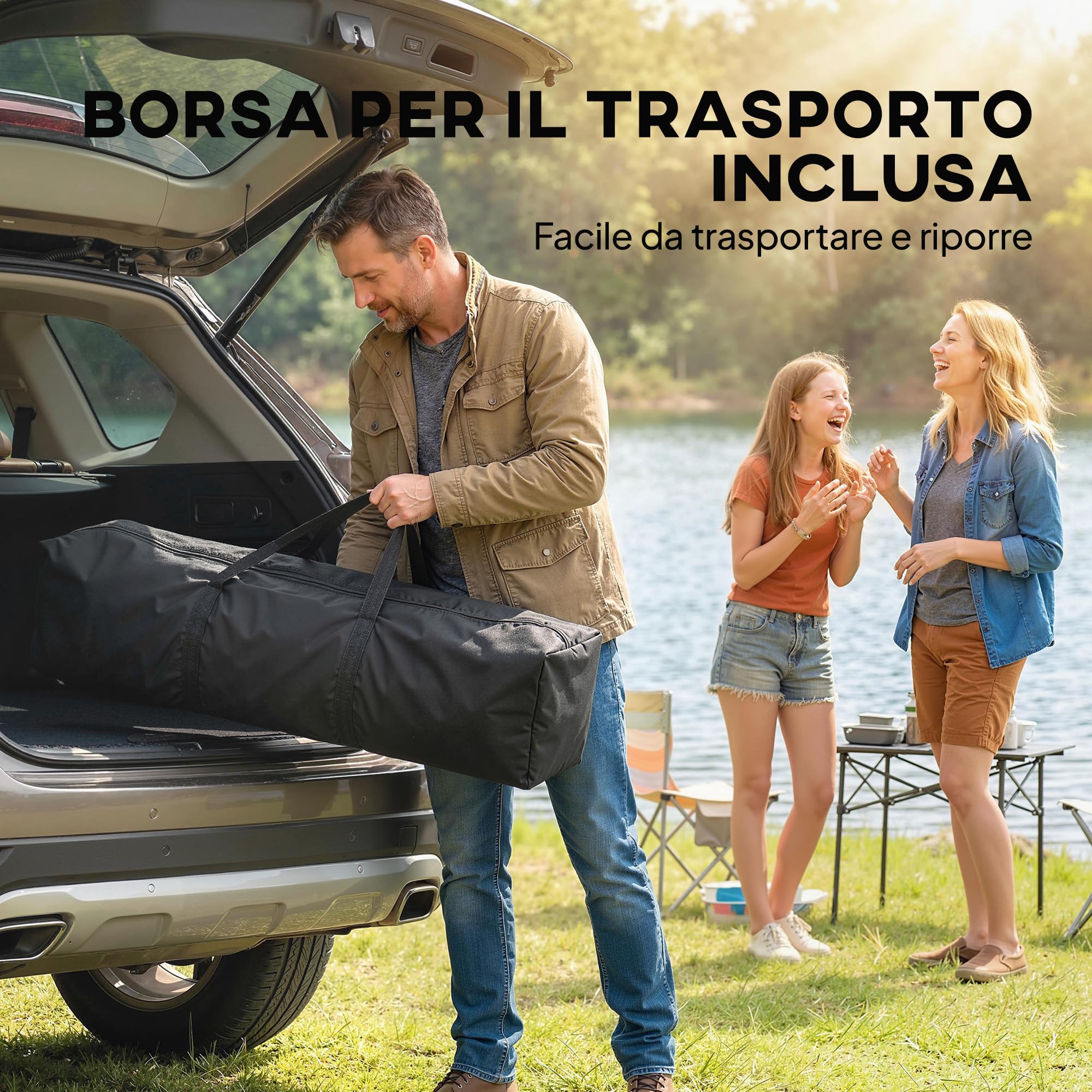 Outsunny Gazebo Pieghevole 3.5x3.5 m Pop Up Facile Montare con Pulsante Centrale, Gazebo da Giardino Altezza Regolabile con Tetto Doppio, Borsa da Trasporto, UV50+, per Esterno Feste, Grigio Scuro