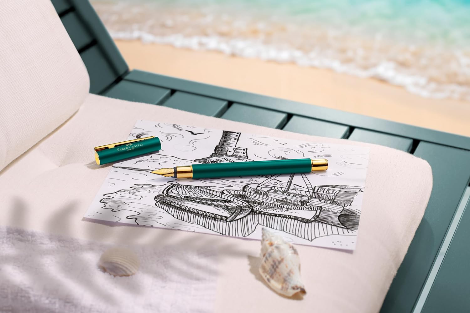 Faber-Castell NEO Slim Fountain Pen, Rainforest - Medium