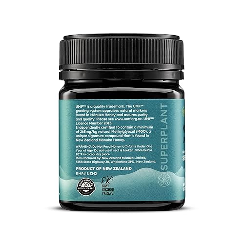 Miniatura 4 de Melora Miel de manuka cruda de Nueva Zelanda  UMF 10+  MGO 265+  Tarro de 8.8 onzas  Seguro para el cuidado de la piel  Alternativa al azúcar