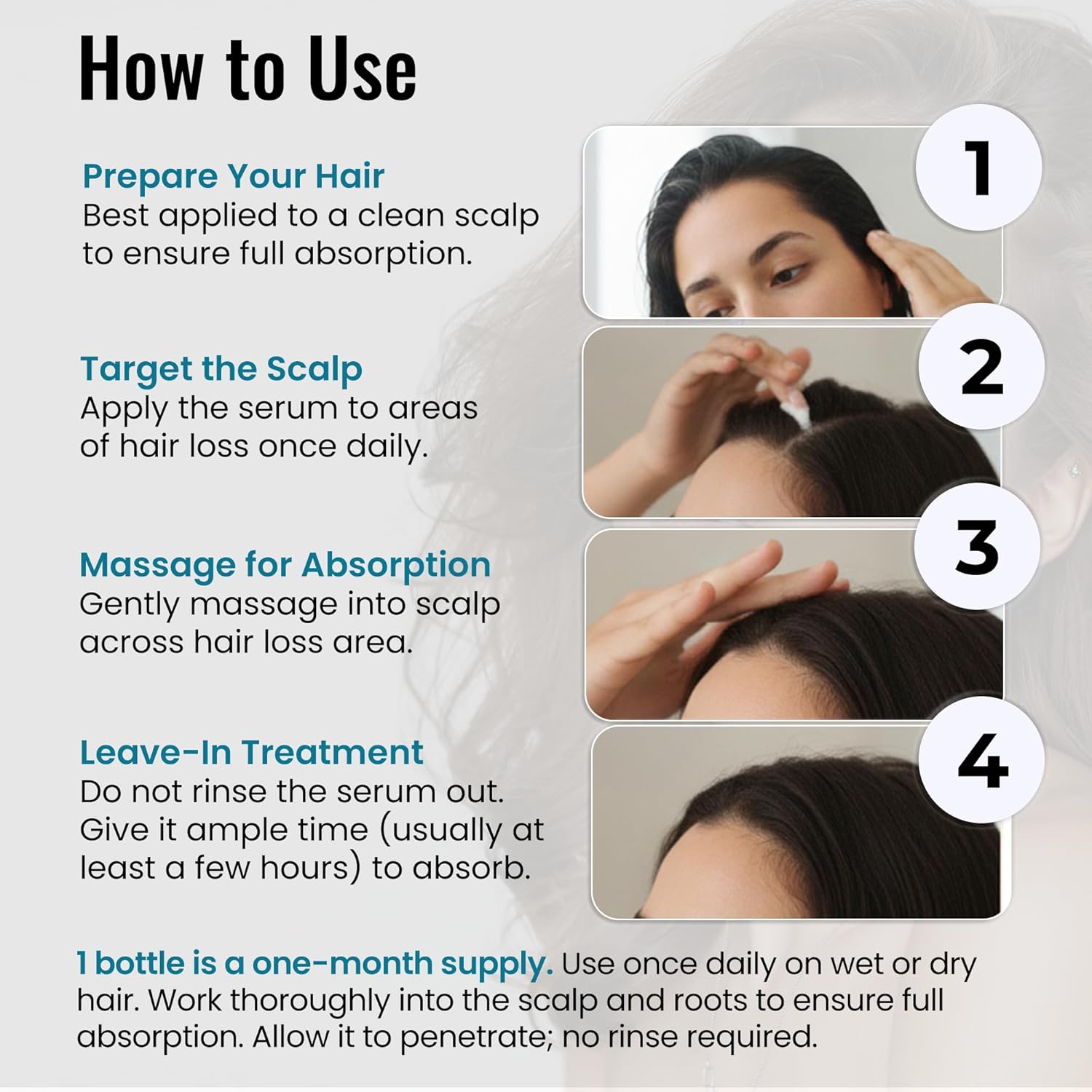 Botanical Hair Loss Foaming Serum for Thicker, Fuller Hair - Safe & Natural Formula with Saw Palmetto - Clinically-Proven for Men & Women to Improve Hair Density - By Skin Clinic for Hair - USA Made