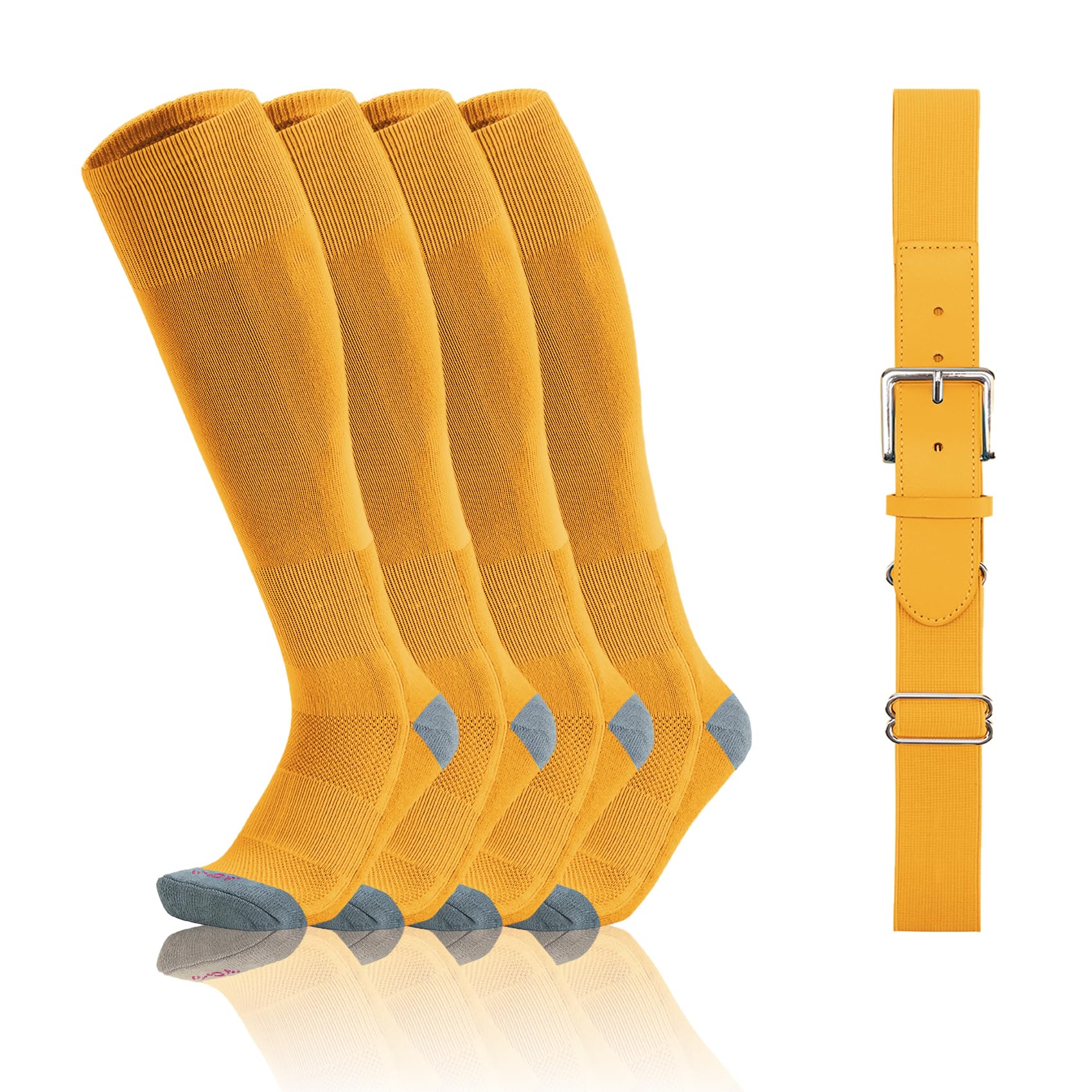 QBK Toddler Baseball Socks And Belt Youth Softball Tee Ball Combo Set
